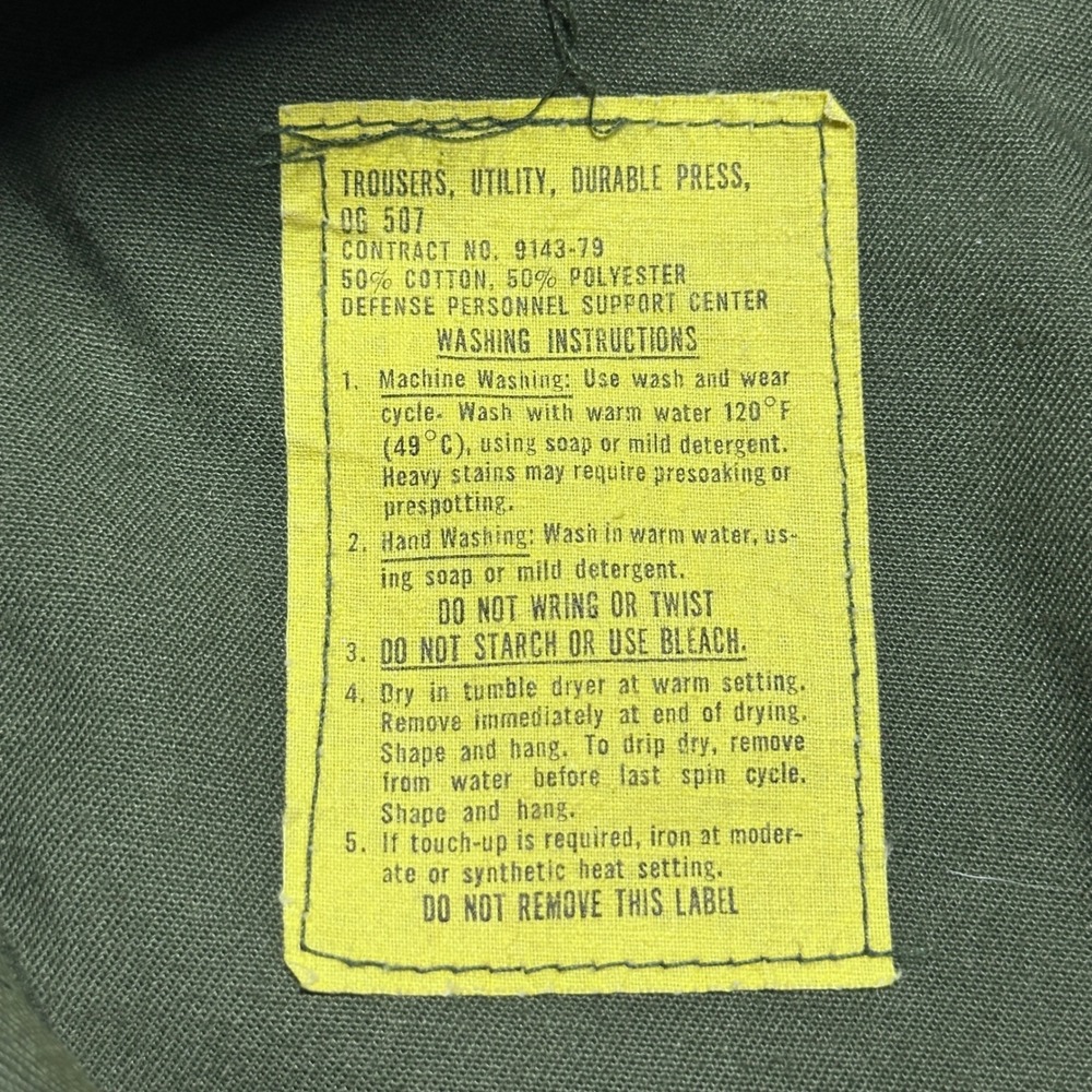 Vintage US Military OG-507 Fatigue Pants 25x27* Utility Trousers Olive Green - Picture 4 of 12